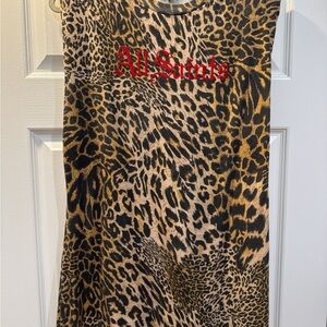 All Saints Leopard Print Mini Dress